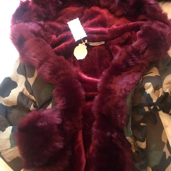 Faux Fur Camo Parka Jacket - Picture 2 of 6